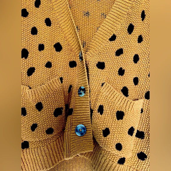Madewell Hillview Cardigan Sweater in Painted Spots. Size S. Egyptian Gold. - Picture 7 of 10